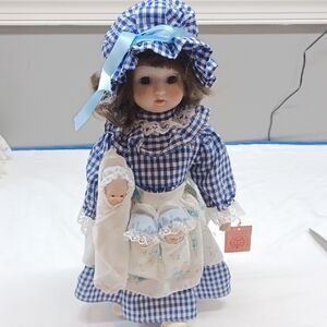 Brinn's Collectible Porcelain Mother of Triplets Doll 1986